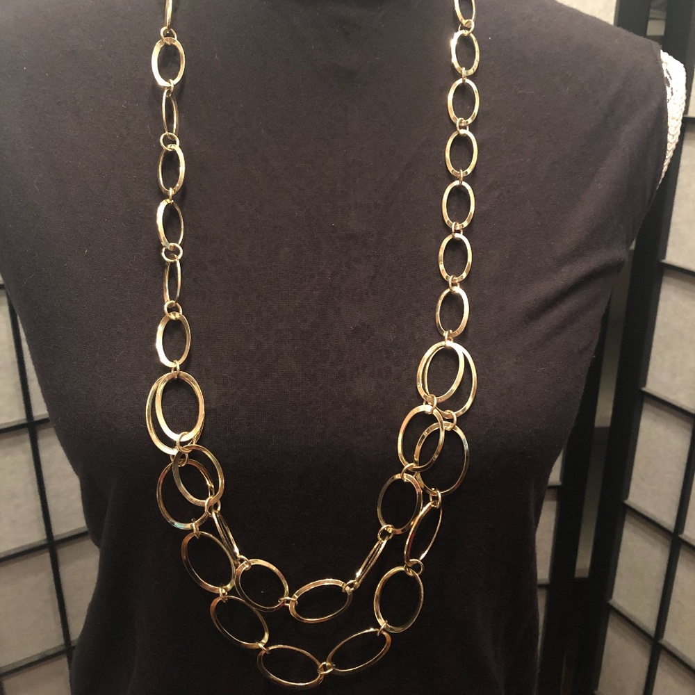 NY & Company Gold Loop Chain Necklace